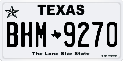 TX license plate BHM9270