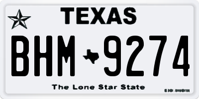 TX license plate BHM9274