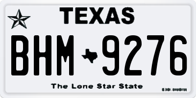 TX license plate BHM9276