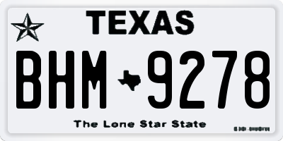 TX license plate BHM9278