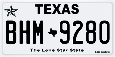 TX license plate BHM9280