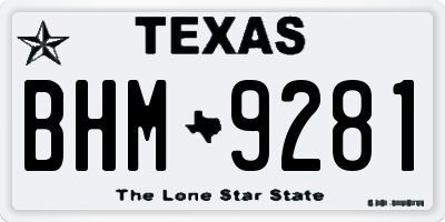 TX license plate BHM9281