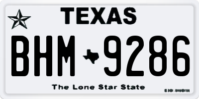 TX license plate BHM9286