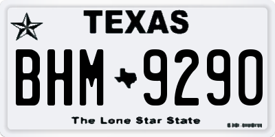 TX license plate BHM9290