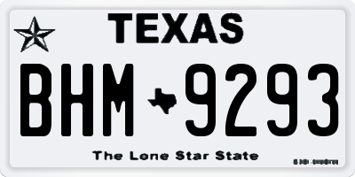 TX license plate BHM9293