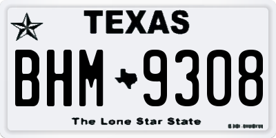 TX license plate BHM9308