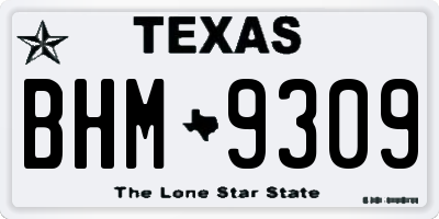 TX license plate BHM9309