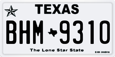 TX license plate BHM9310
