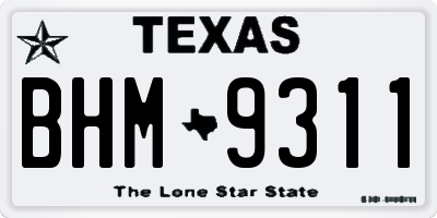 TX license plate BHM9311