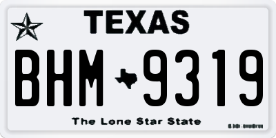 TX license plate BHM9319