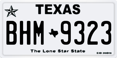 TX license plate BHM9323