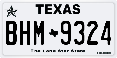 TX license plate BHM9324