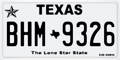 TX license plate BHM9326