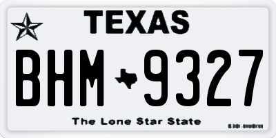 TX license plate BHM9327