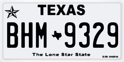 TX license plate BHM9329