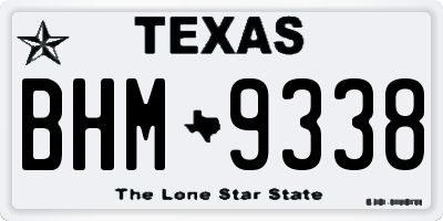 TX license plate BHM9338