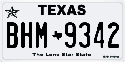 TX license plate BHM9342