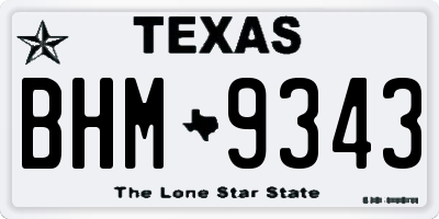 TX license plate BHM9343