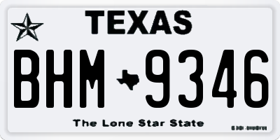 TX license plate BHM9346