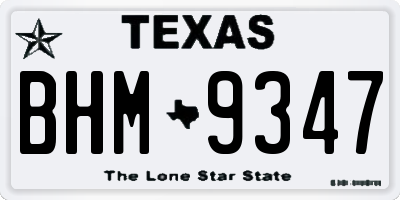TX license plate BHM9347