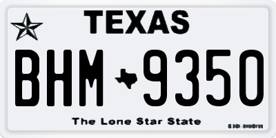 TX license plate BHM9350