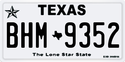 TX license plate BHM9352