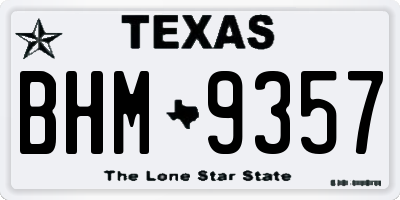 TX license plate BHM9357