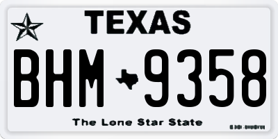 TX license plate BHM9358