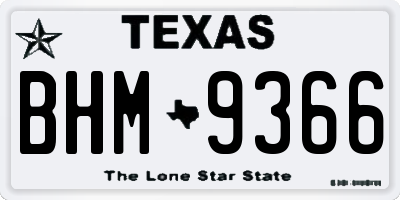 TX license plate BHM9366