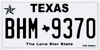 TX license plate BHM9370