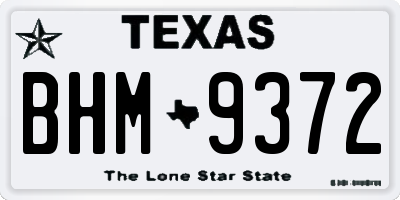 TX license plate BHM9372