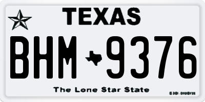 TX license plate BHM9376