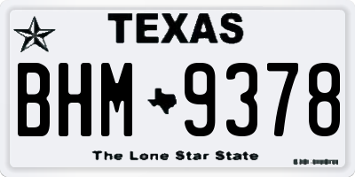 TX license plate BHM9378