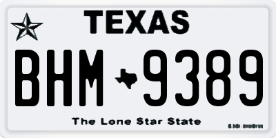 TX license plate BHM9389