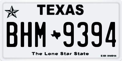 TX license plate BHM9394