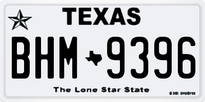 TX license plate BHM9396