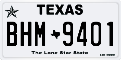 TX license plate BHM9401