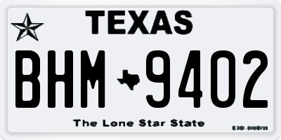 TX license plate BHM9402