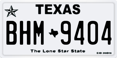 TX license plate BHM9404