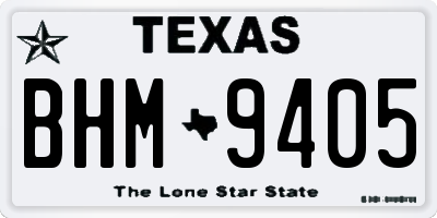 TX license plate BHM9405