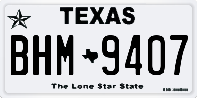 TX license plate BHM9407
