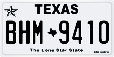 TX license plate BHM9410