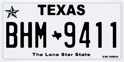 TX license plate BHM9411