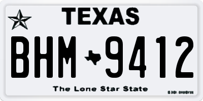 TX license plate BHM9412