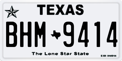 TX license plate BHM9414