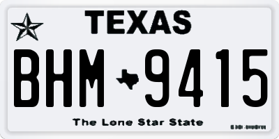 TX license plate BHM9415