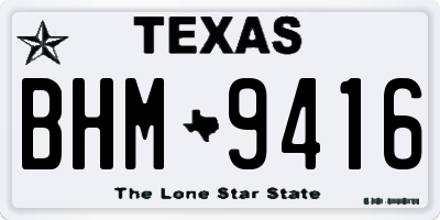 TX license plate BHM9416