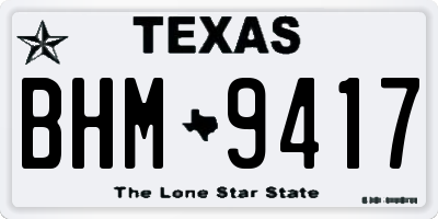TX license plate BHM9417