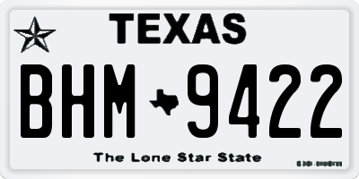TX license plate BHM9422