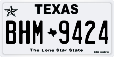 TX license plate BHM9424